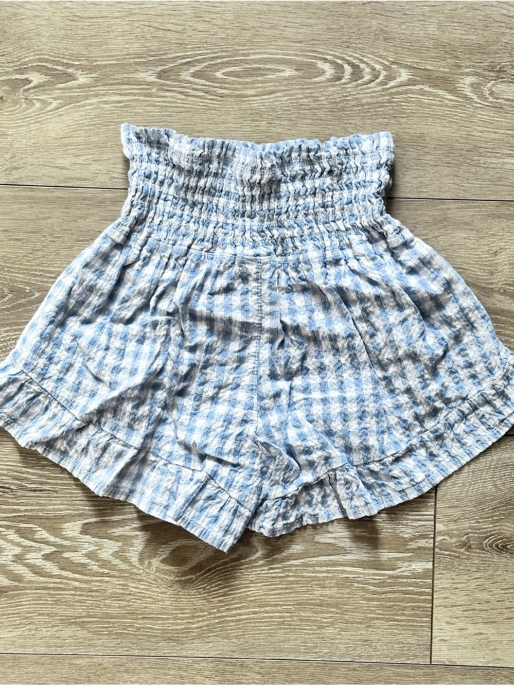Sincerely Jules Gingham Plaid High Rise Ruffle Hem Shorts - Picture 12 of 13